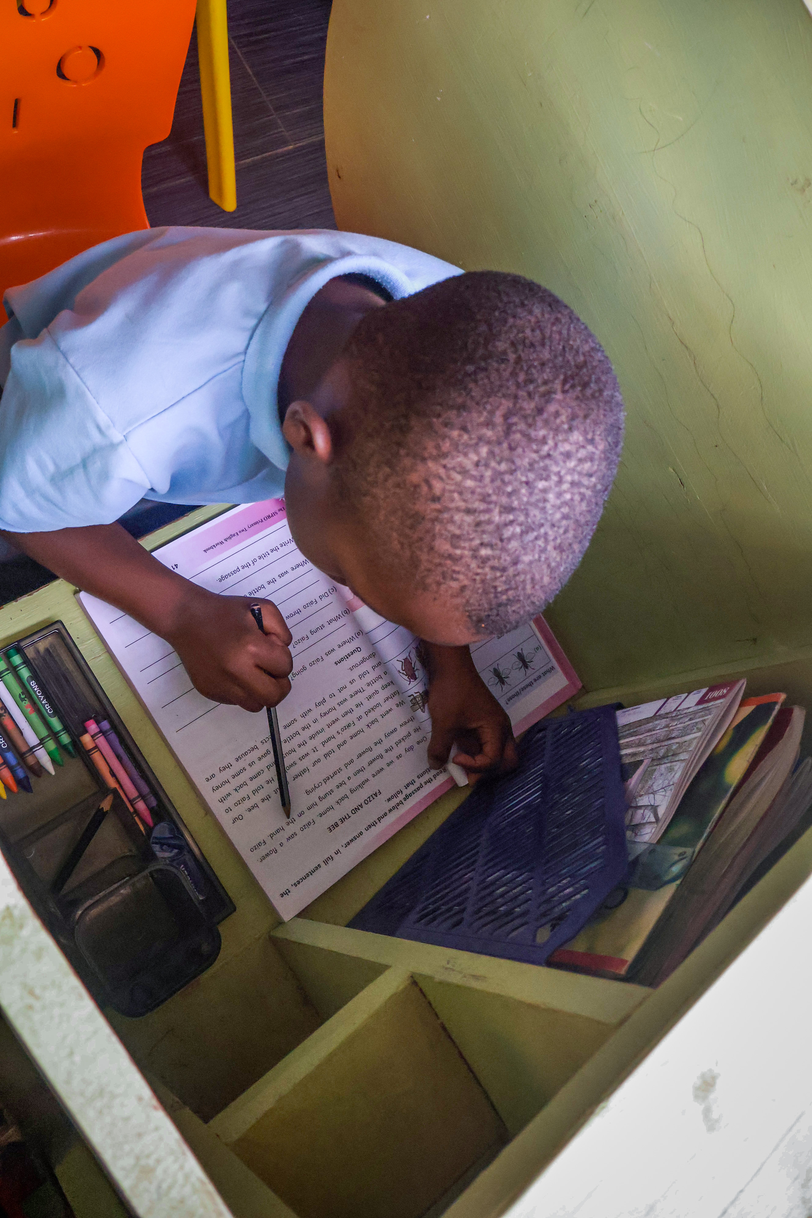 A.C.E. student reviewing a completed PACE